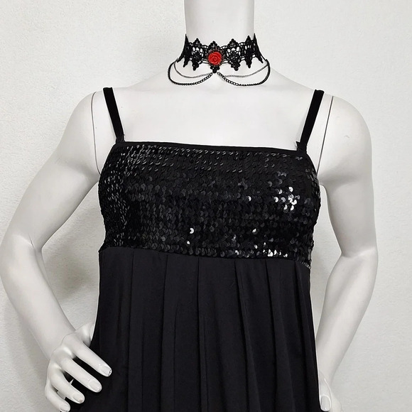 INC International Concepts Black Witchigoth Sequin Fairygoth Mini Dress Size S - Picture 2 of 10